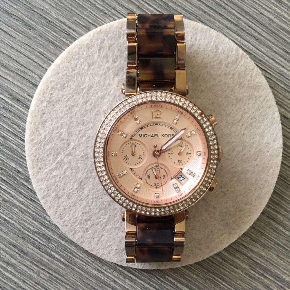 Michael Kors Tortoise Rose Gold Watch